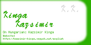 kinga kazsimir business card